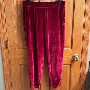 Fabletics Red Velvet Joggers